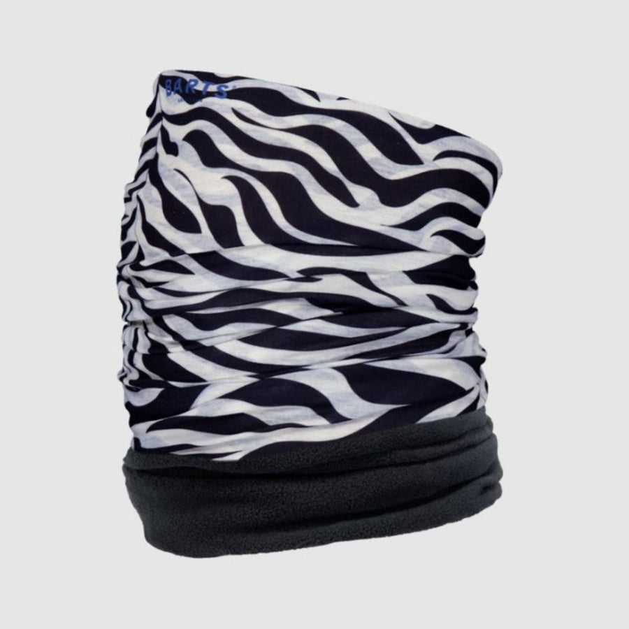 ski neck warmer in zebra print