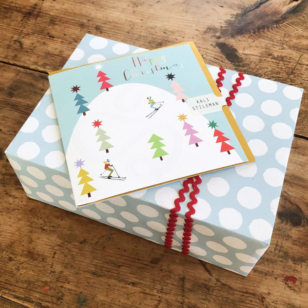 Skiers Happy Christmas