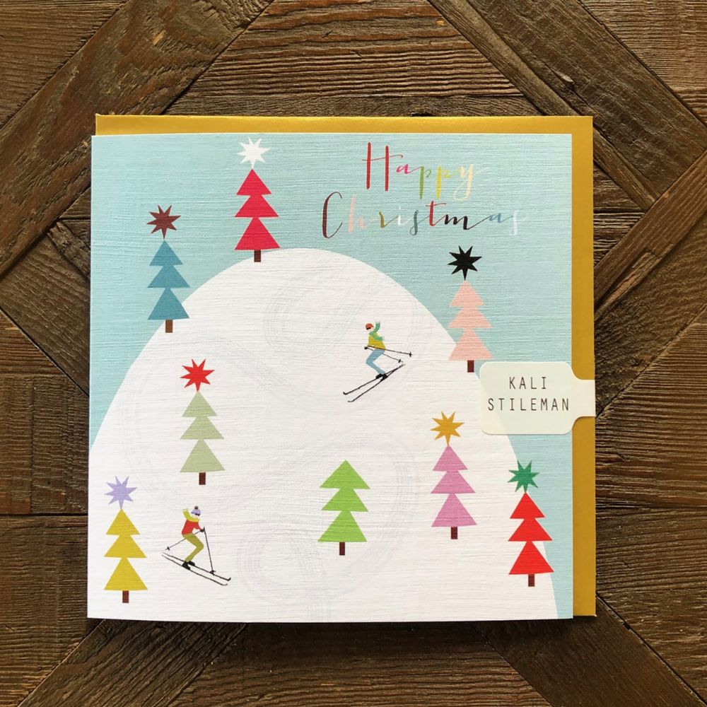 Skiers Happy Christmas