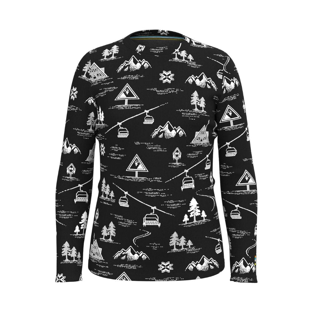 Smartwool Kids Merino Base Layer Thermal Top - Black Ski Day