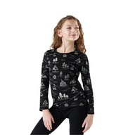 Smartwool Kids Merino Base Layer Thermal Top - Black Ski Day