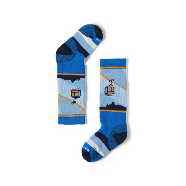 Smartwool Kids Ski Socks Full Cushion Gondola Games - Laguna Blue 