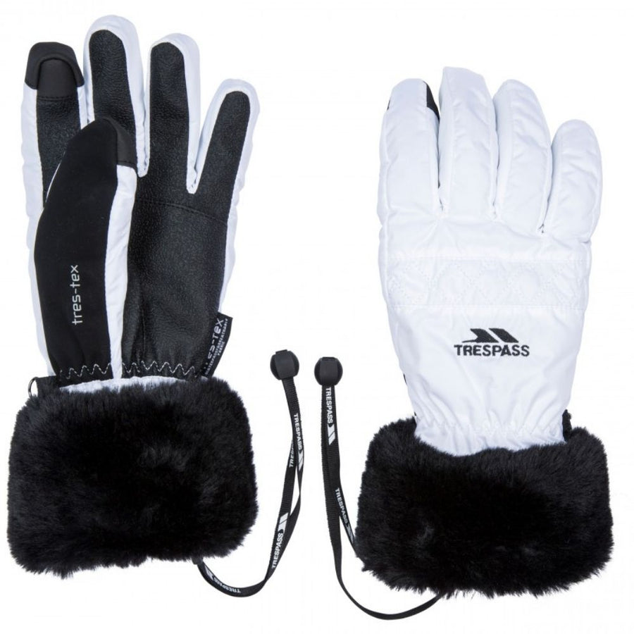 Trespass Yanki Ladies Ski Gloves, White