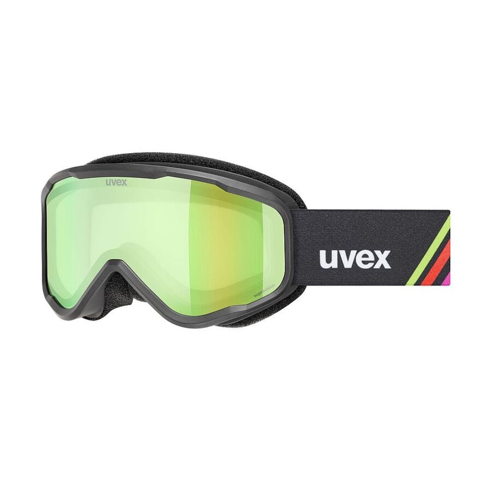UVEX Speedy Nova FM Kids Ski Goggles S1 - Black Matt / Mirror Green