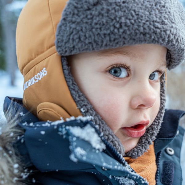 Waterproof, Warm Kids Winter Hat, perfect for Lapland and skiing holidays - Didriksons Biggles Cap 7 - Almond Tree