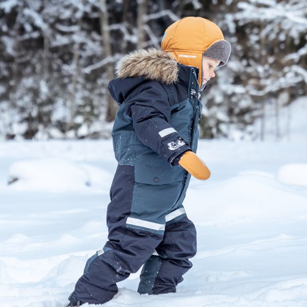 Waterproof, Warm Kids Winter Hat, perfect for Lapland and skiing holidays - Didriksons Biggles Cap 7 - Almond Tree