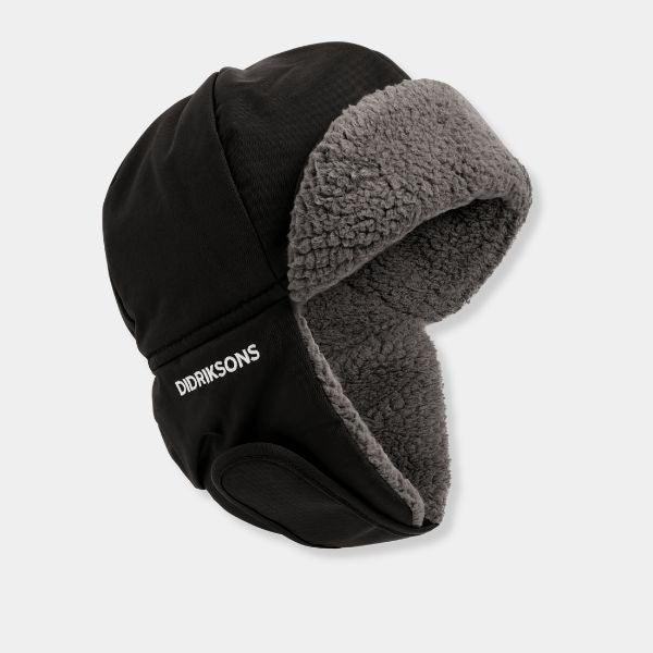 Waterproof, Warm Kids Winter Hat - Biggles Cap 7 - Black