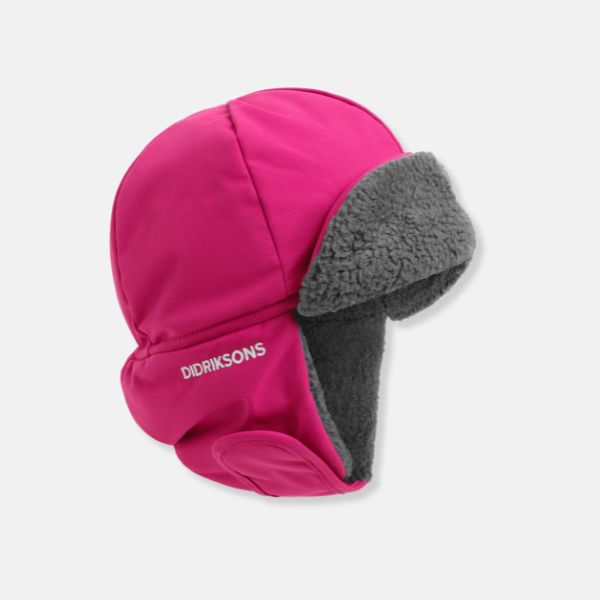Waterproof, Warm Kids Winter Hat - Biggles Cap 7 - Cactus Pink