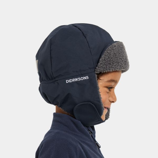 Waterproof, Warm Kids Winter Hat - Biggles Cap 7 - Navy