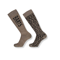Womens Ski Socks - Barts Twin Pack, Taupe