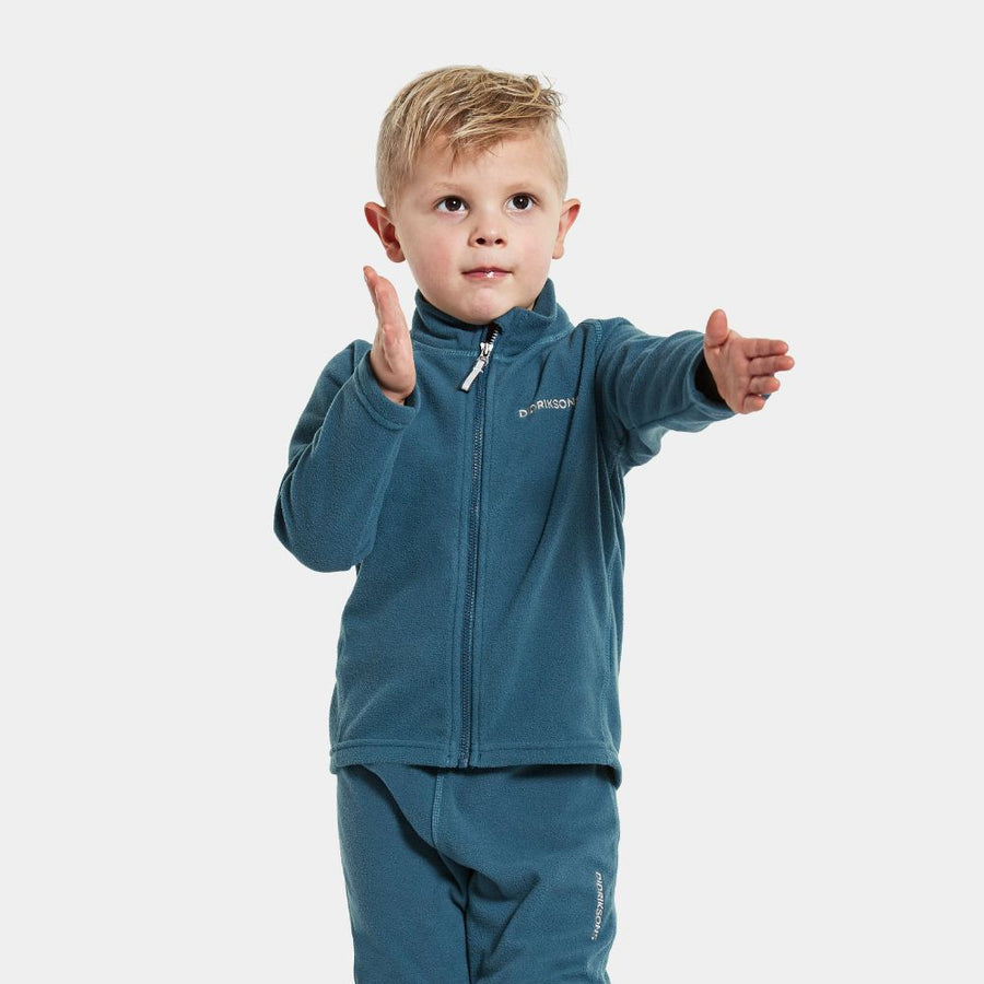 Didriksons Monte 8 Kids Skiing Fleece Jacket - Dive Blue