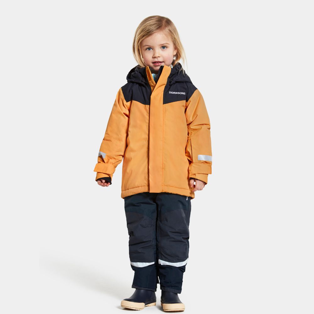 Didriksons Skare Kids Ski Jacket & Pants Set - Fire Yellow