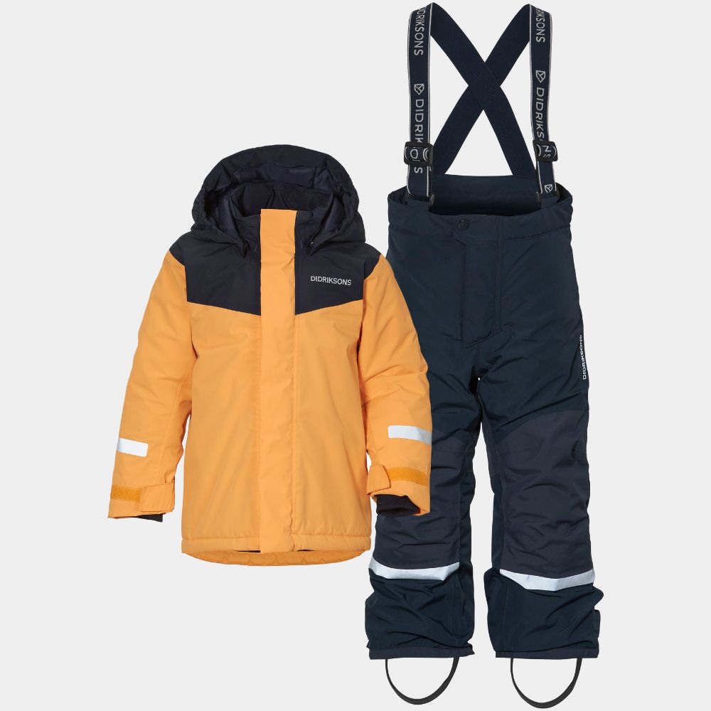 Didriksons Skare Kids Ski Jacket & Pants Set - Fire Yellow