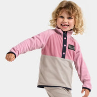 Didriksons Monte Half Button Kids Fleece - Heather Pink