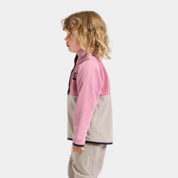 Didriksons Monte Half Button Kids Fleece - Heather Pink