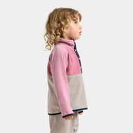 Girls Fleece For SKiing Didriksons Monte Half Button Kids Fleece - Heather Pink