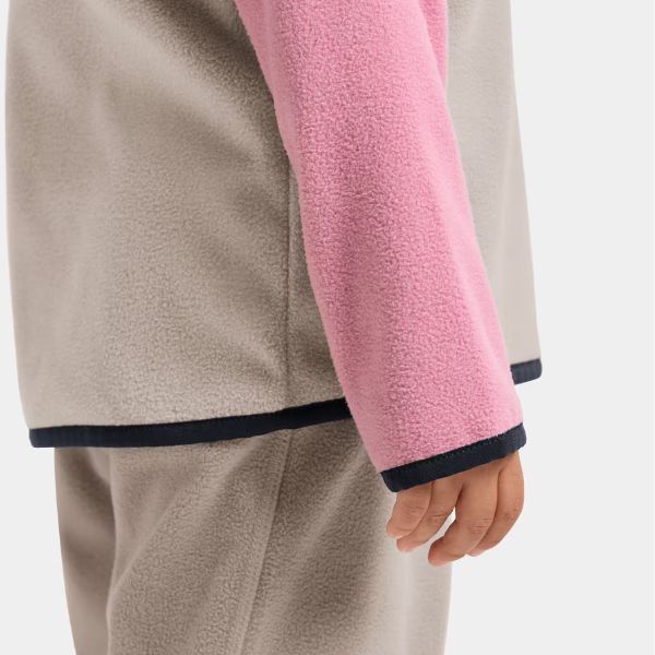 Didriksons Monte Half Button Kids Fleece - Heather Pink
