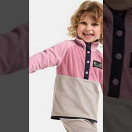 Didriksons Monte Half Button Girls Fleece - Heather Pink