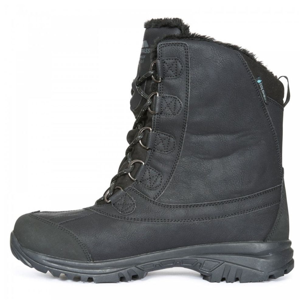 Trespass Mens Waterproof Snow Boot Black Mens Snow Boots