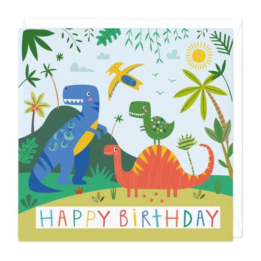 Happy Dino Land Birthday Card