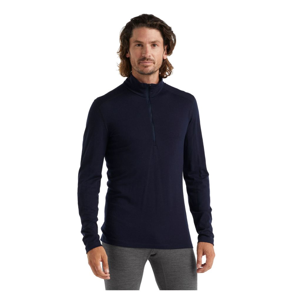 Icebreaker Mens 200 Oasis LS Half Zip Merino Base Layer Midnight Navy
