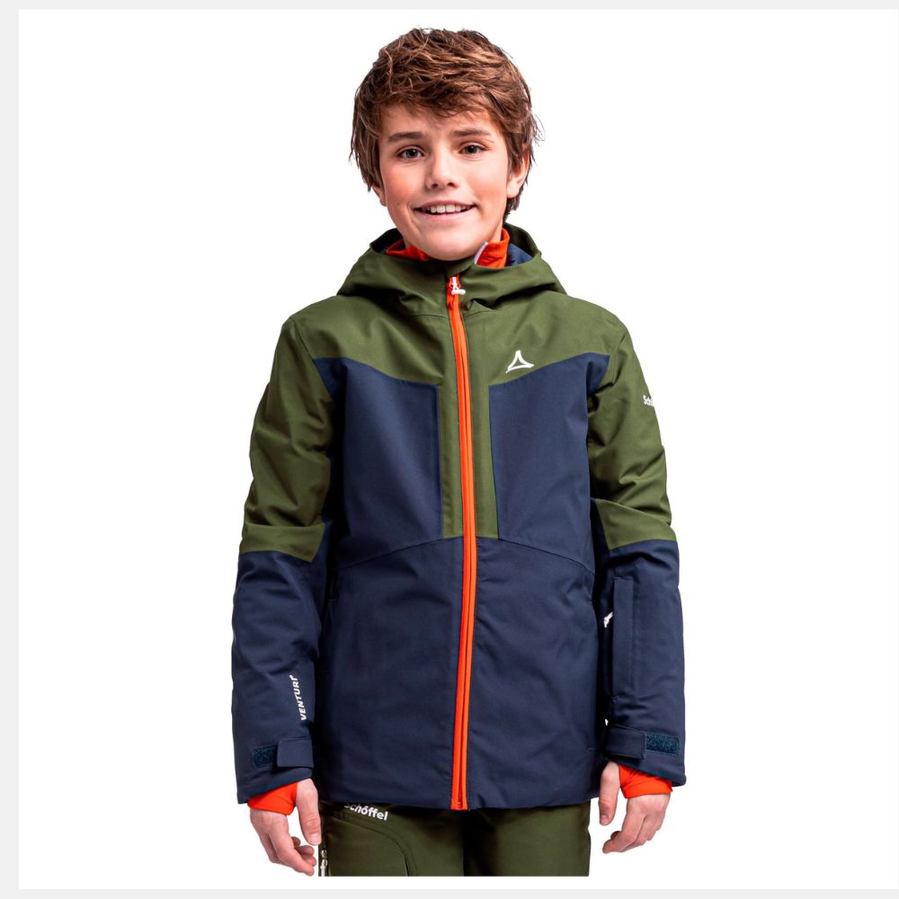 Boys green ski jacket shop